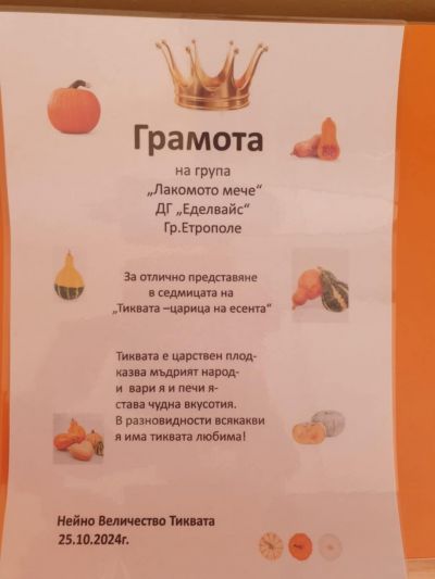 Лакомото мече - ДГ Еделвайс - Етрополе